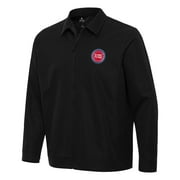 Men's Antigua Black Detroit Pistons Pivot Full-Zip Jacket